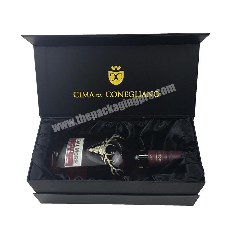 Factory Luxury Elegant Flip Top Paper Box Magnetic Lid For One  Bottles Wine