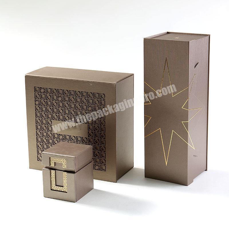 Factory Luxury high quality  rigid creative paper  special folding hot stamping packaging gift box with for gift