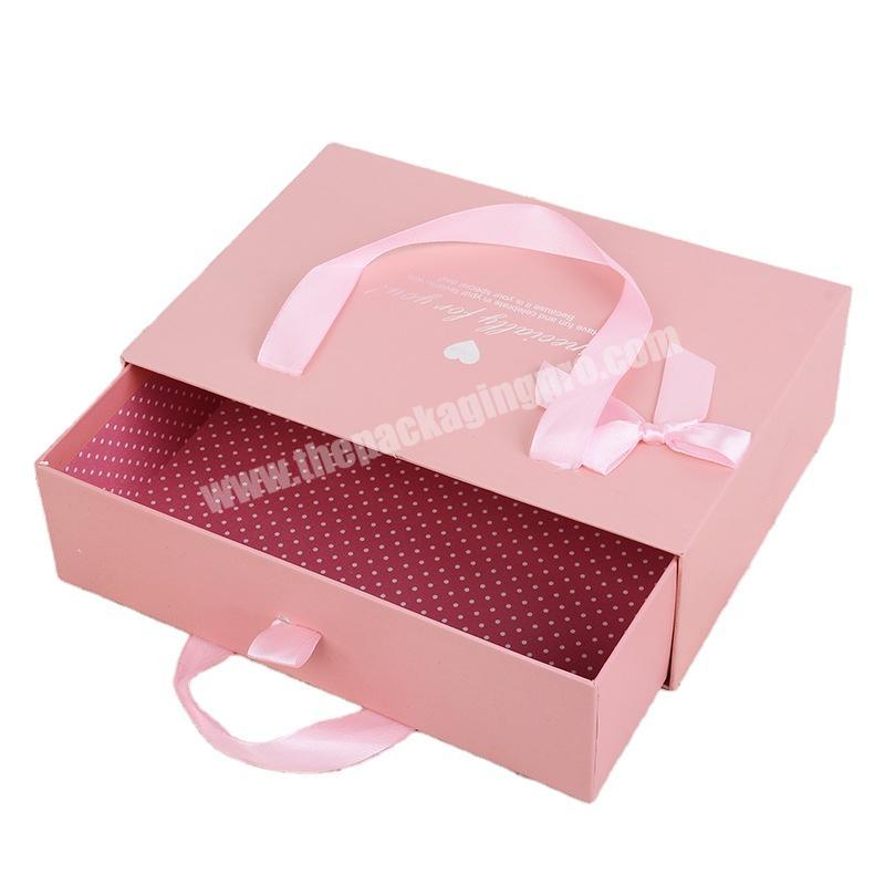 Factory made custom holiday gift box pink luxury gift box printed box for gift
