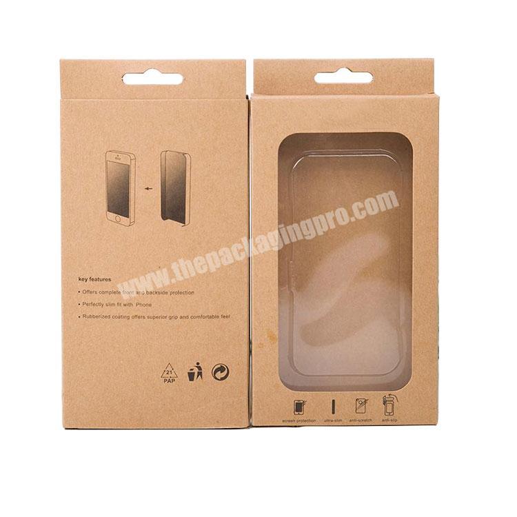 Factory manufacturer mobile phone case kraft paper packaging box suppliers with window