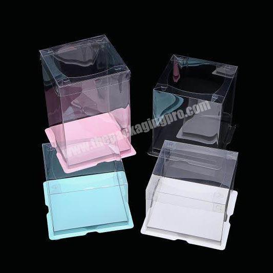 Factory manufacturer Small size customized transparent cake box packaging paper box foldable