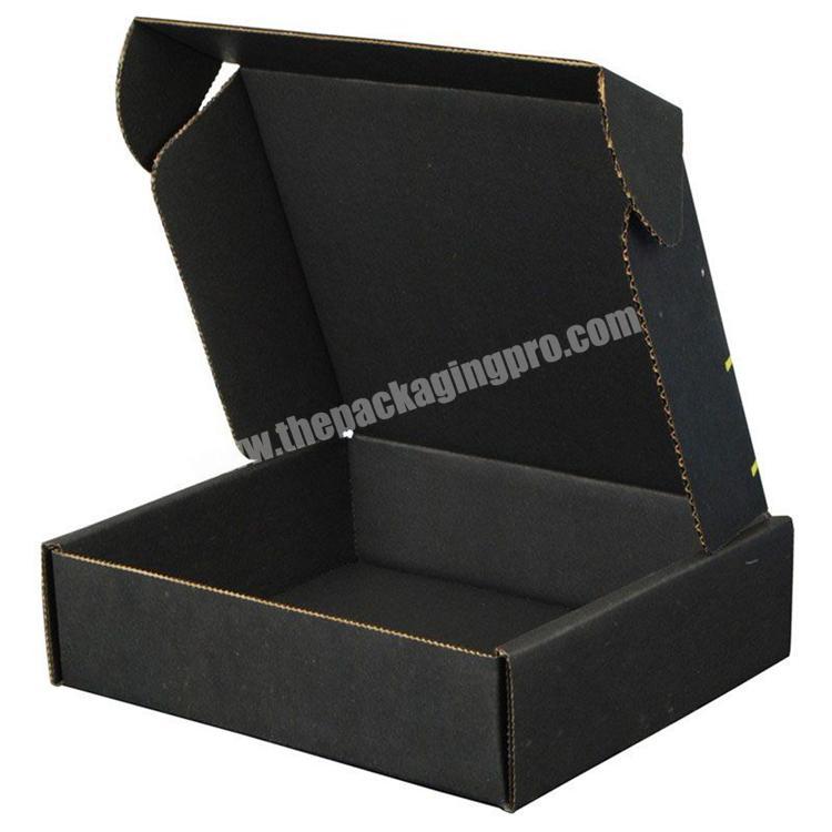 Factory manufacturer wholesale custom printed black matte flat clothing mailer delivery corrugated shipping packaging box