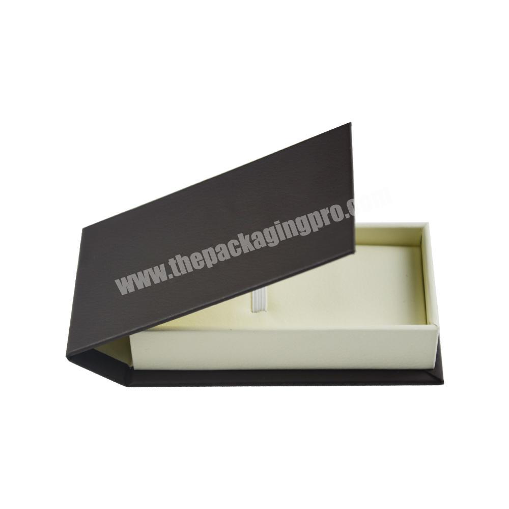 Factory OEM Cardboard Packaging Leather Paper Jewellery Box Book Open Style Box
