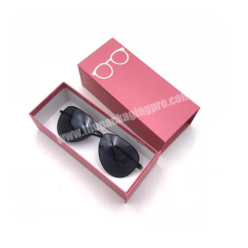 Factory personalised paper cardboard eye glasses packaging box pink sunglasses box