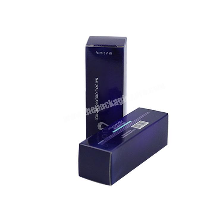 Factory Price Cardboard paper Dark Blue Lipstick Box with Custom Logo