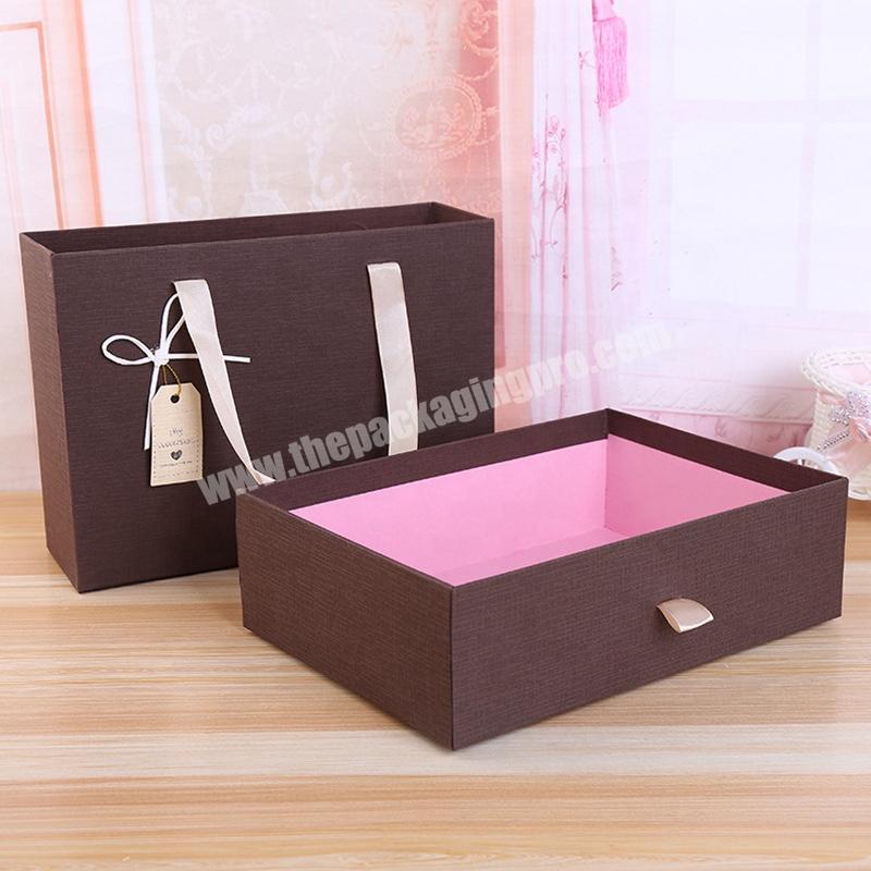 Factory Price Custom Luxury Paper Cardboard Mens Wallet Belt Gift Set Drawer Packaging Box