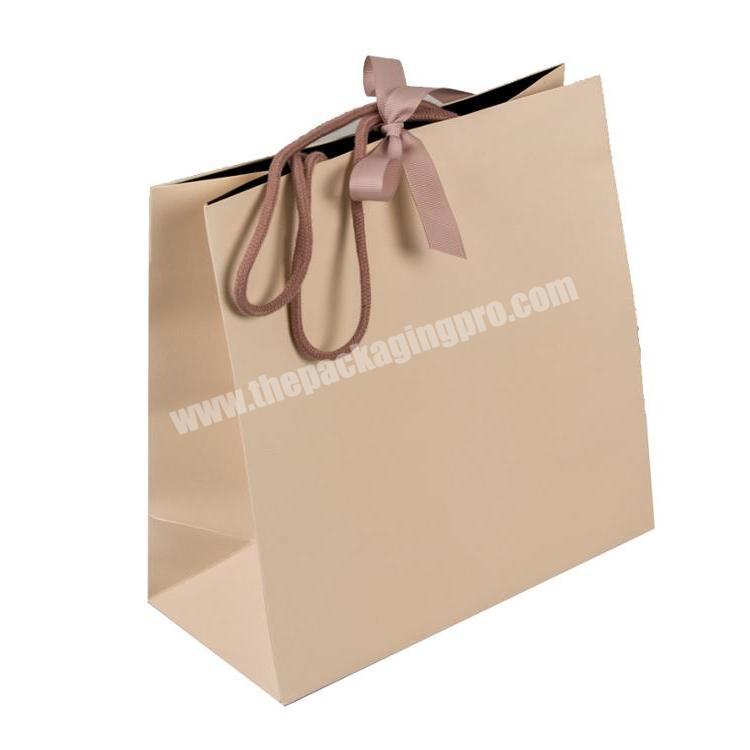 Factory Price Custom made gift ribbon handle brown paper bag
