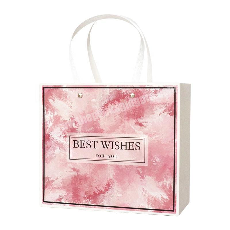 Factory Price Customised Pink Color Fragrance Packaging Perfume Paper Bag In Guangdong