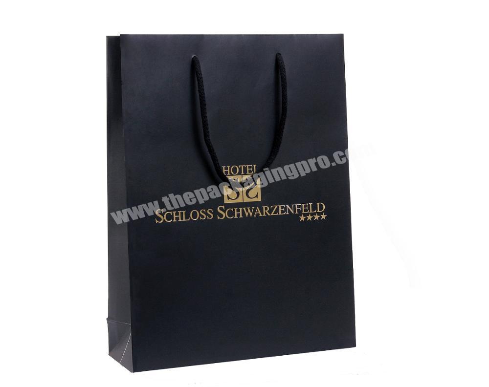 Factory Price OEM design product black paper bag for gift