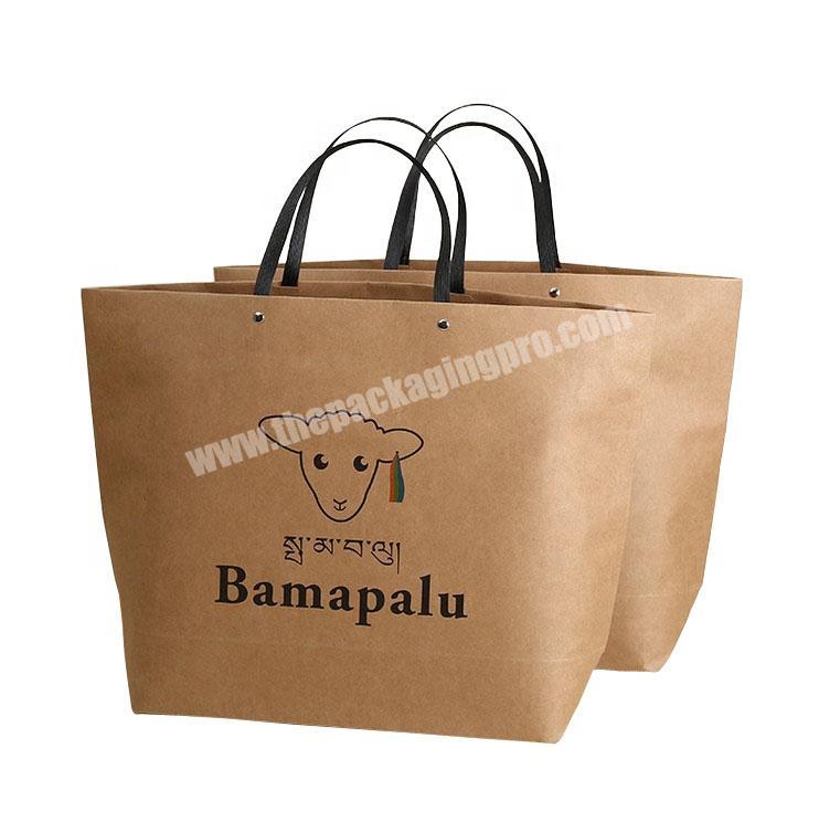 Factory promotional clothing  recycled kraft paper tote bag with low price