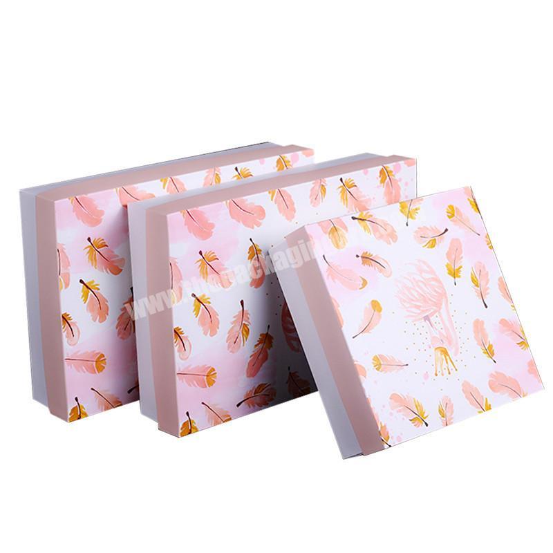Factory Sale wholesale recyclable latest lovely removable lid packaging paper box gift box  for custom printing