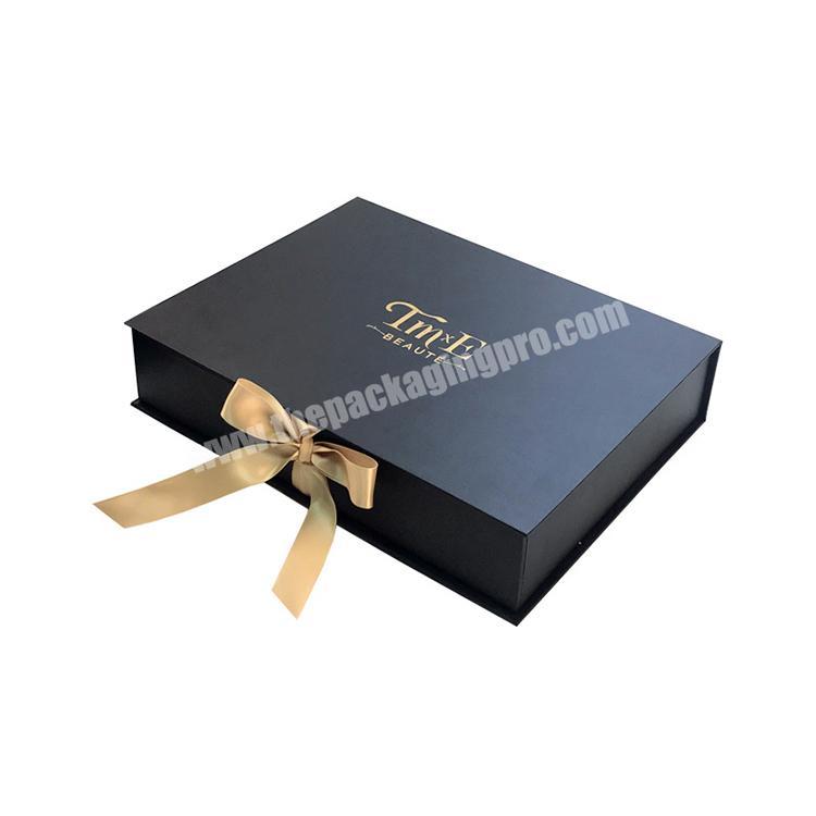 factory supplier custom packaging matte black gift boxes for hair
