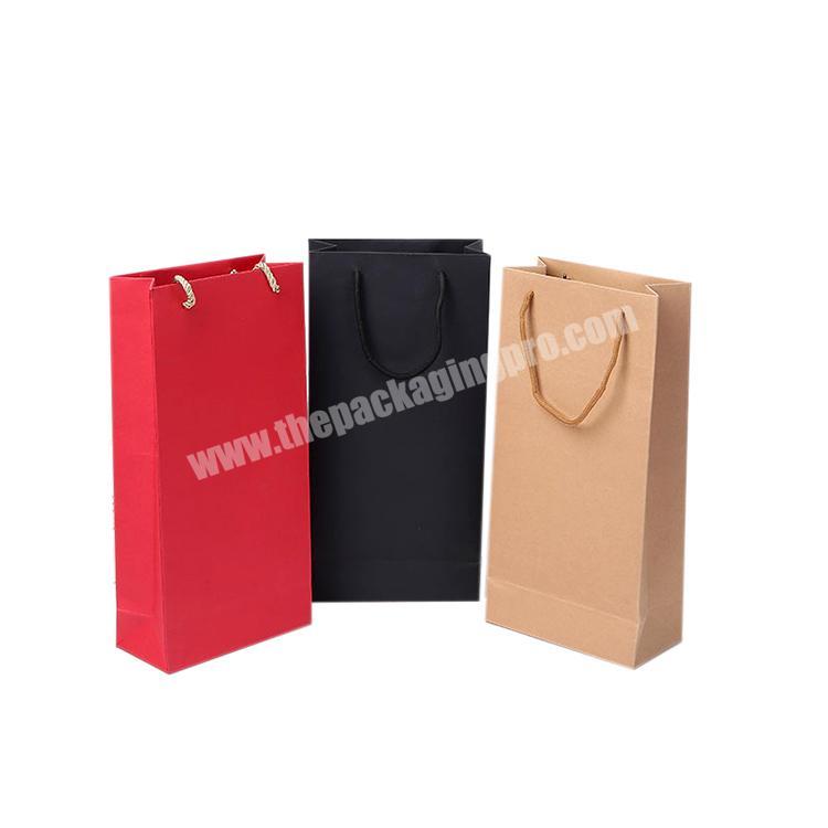 Factory Supply customized promotional paper colorful gift wine cardboard box bag for wine bottle packaging