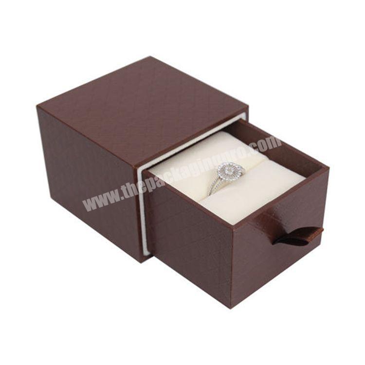 Factory Supply Wholesale Small Jewelry Box Custom Logo With Foam Insert Drawer Handles