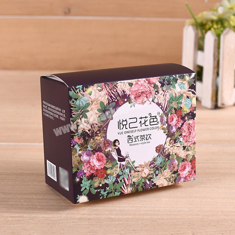 Factory wholesale CMYK printing tea packaging cardboard box colorful printed paperboard flower tea packing cardboard box