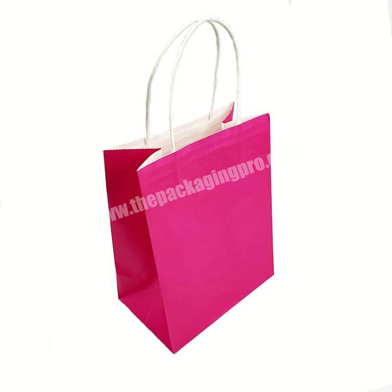 Factory wholesale custom cheap recycled white kraft pribted logo reusable paper bags for clothing