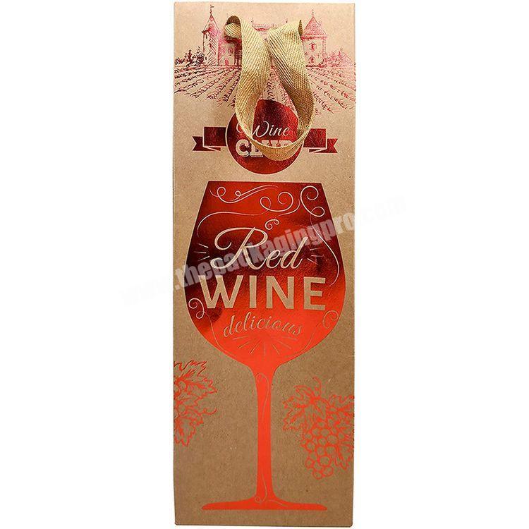 Factory wholesale custom logo printing  luxury wine bottle packaging box