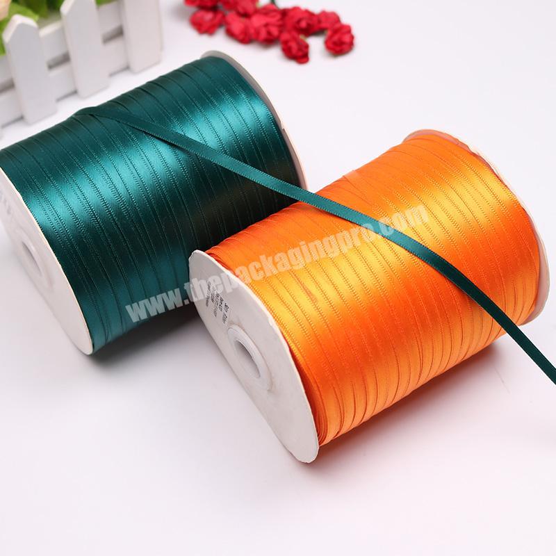 Factory Wholesale Custom Ribbon 500 Yards Per Roll Ribbon 100% Polyester Single Faced Satin Ribbon