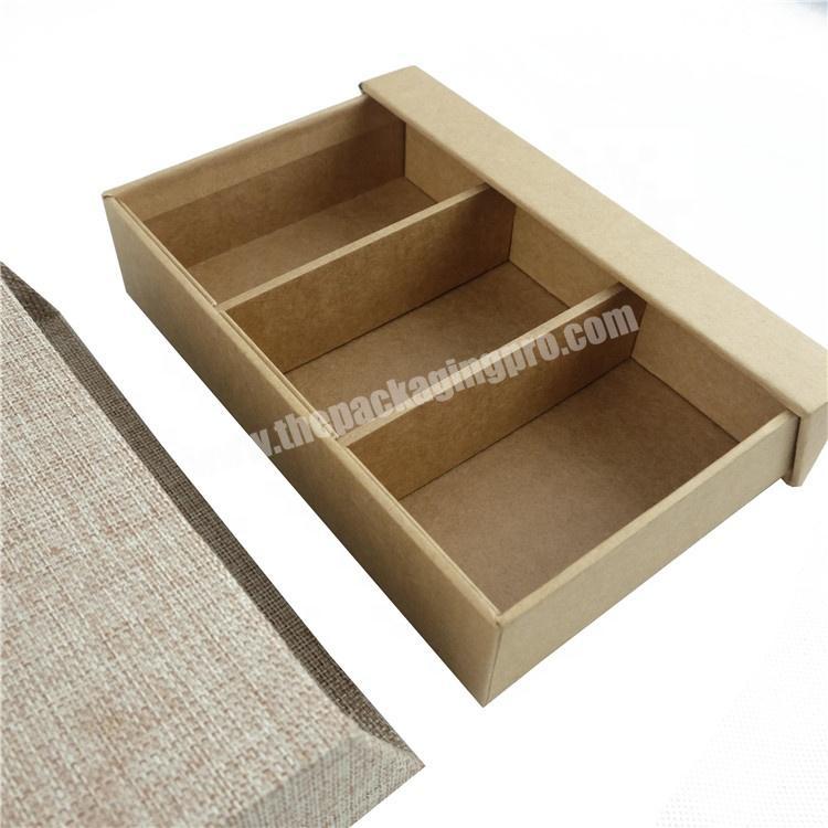 Factory Wholesale Drawer Style Linen Luxury Handmade Gift Paper Packaging Box For Tea