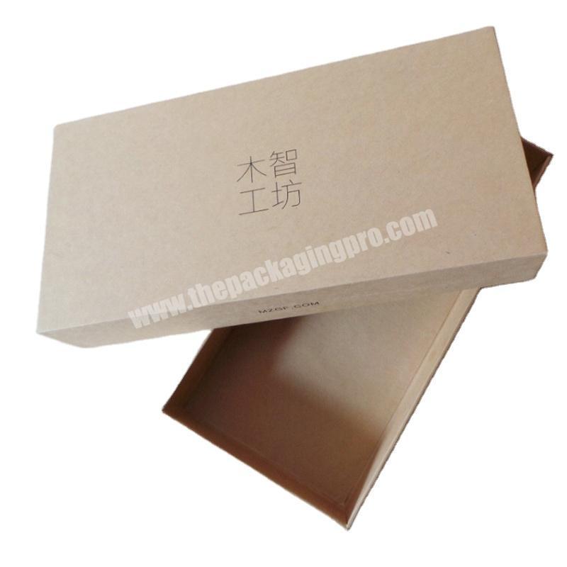 Factory wholesale Eco friendly removeable lid cardboard kraft paper packaging box clothing packing kraft paper box
