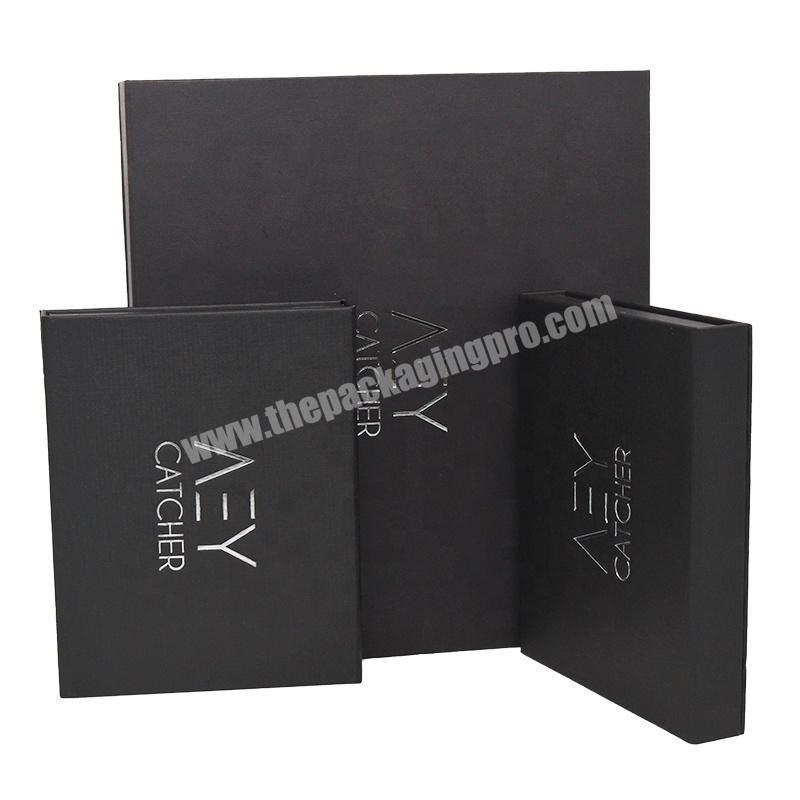 Factory Wholesale Luxury Black Packaging Paper Gift Box Cardboard With Custom Logo