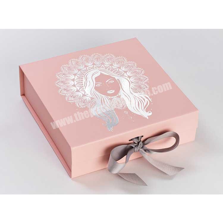 factory wholesale luxury folding matte laminate pink packaging