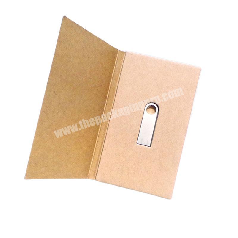 Factory wholesale Page turning kraft paper packaging box USB flash disk packing kraft paper mini box