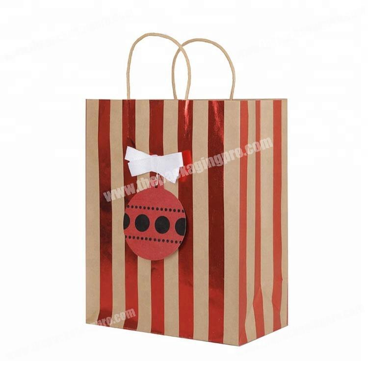 Fancy custom hot stamping logo printed luxury gift shopping strong paper bags