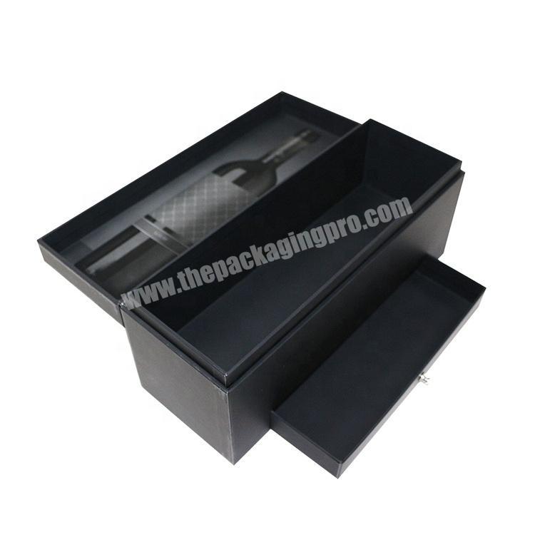 fancy design magnum wine champagne packaging box with drawer chocolate