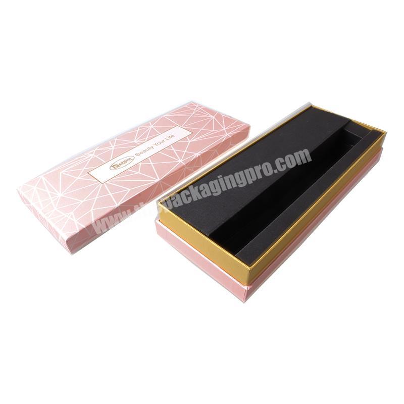 Fancy design square gift custom packaging pink lid and base beauty set paper packaging box