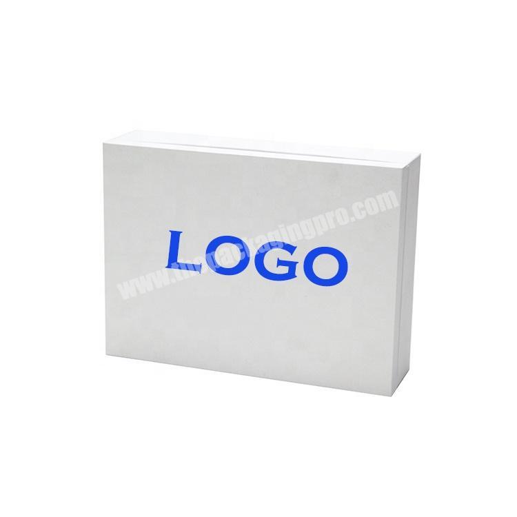 Fancy logo white Cardboard Inner Red Insert Rigid Paper Box Packaging with Lid with inner wall