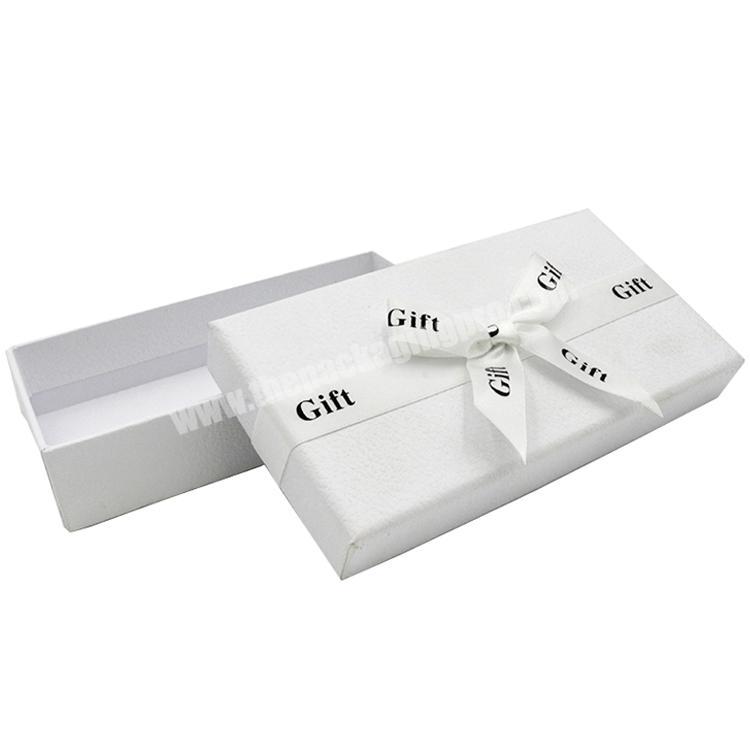 fancy paper custom printed decorative white gift box with bow tie