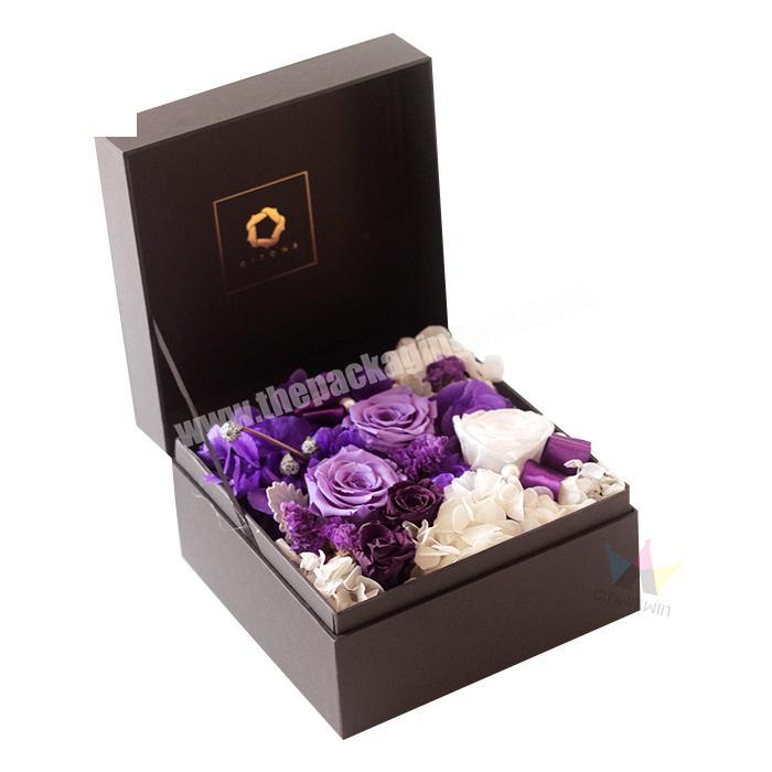 Fancy Rectangle Flowers Delivery Packing Boxes For Gift With Hot Stamping