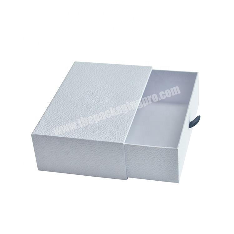 Fancy White Embossed Cardboard Paper Product Storage Drawer Gift Box Packaging
