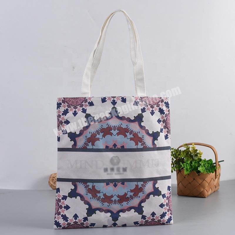 Fashion creative color printing student one-shoulder canvas advertising shopping tote bag