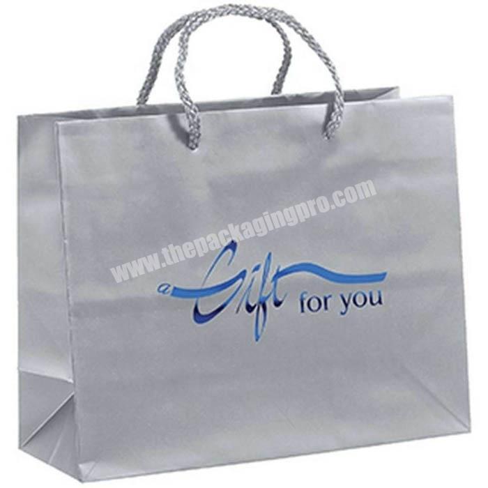 Fashion creative paper shopping bag with grosgrain cotton handle