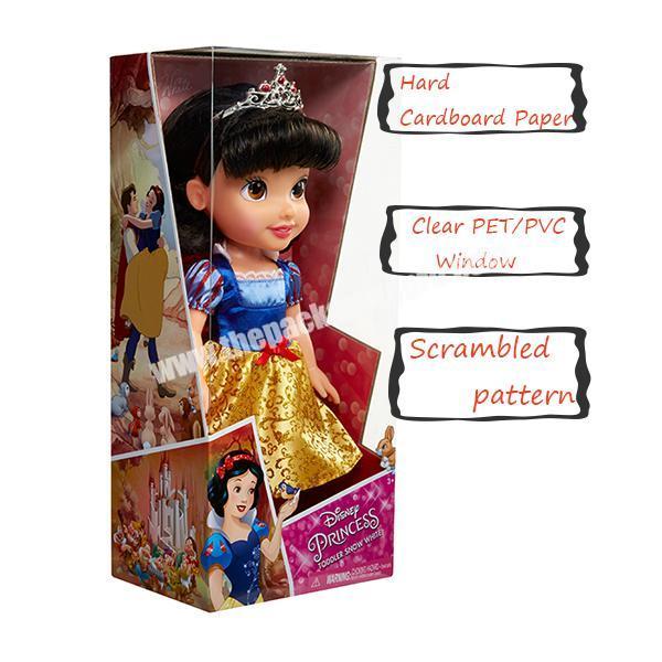 Fashion Custom Barbie Doll Packaging Paper Gift Boxes with PETPVC Clear Window