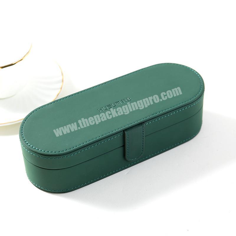 fashion custom LOGO luxury green Pu Leather Display box with velvet eletronic toothbrush Packing Gift Box