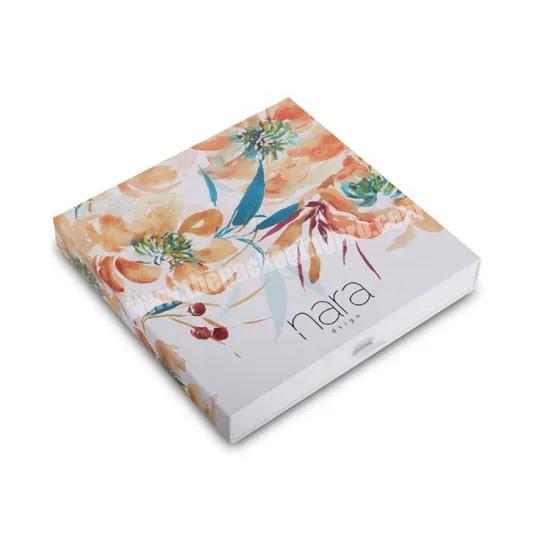 Fashion Design Custom Logo Printing White Luxury Scarf Packaging Drawer Box With Ribbon