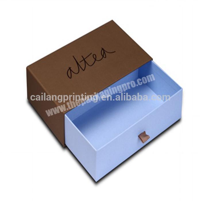 fashion elegant wrapped cardboard paper gift box sliding shape drawer box Drawer box in high quality
