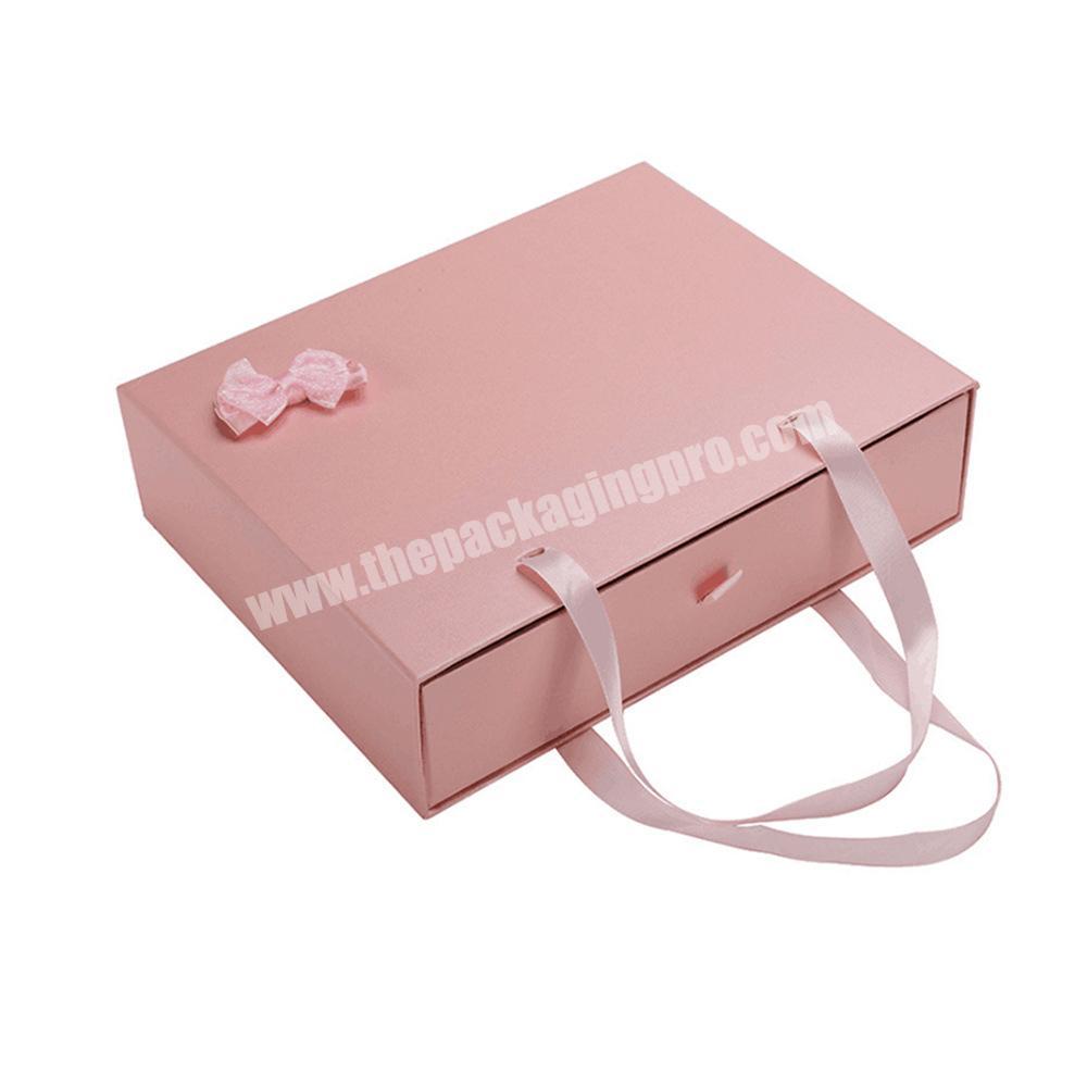 Fashion hard paper packaging slider drawer boxes for custom hair extension boxes