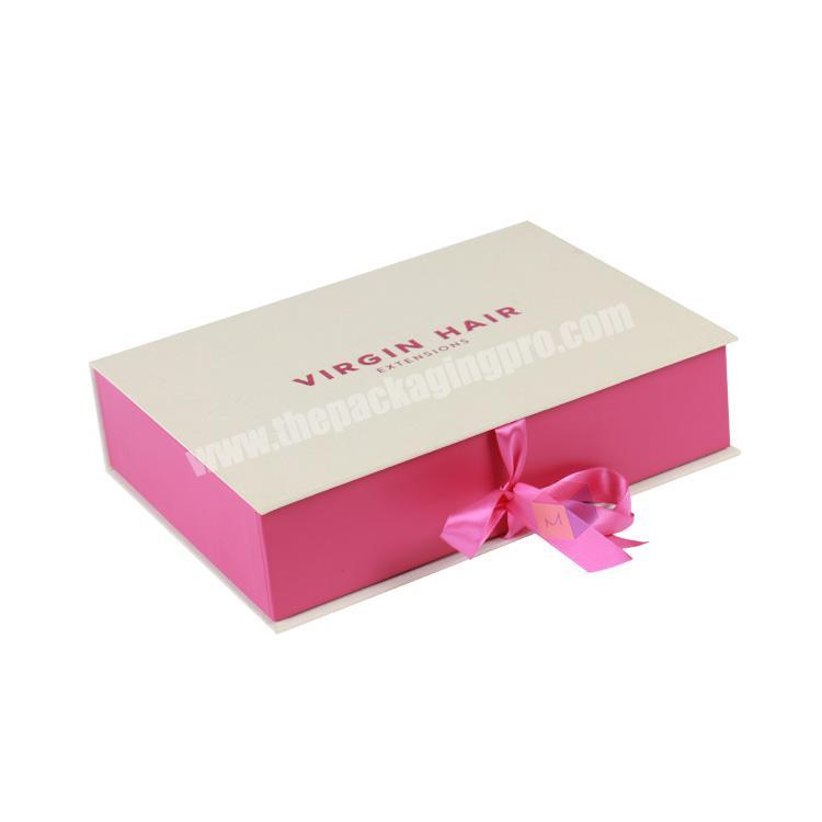 fashion pattern glitter hair packaging boxes with satin inside