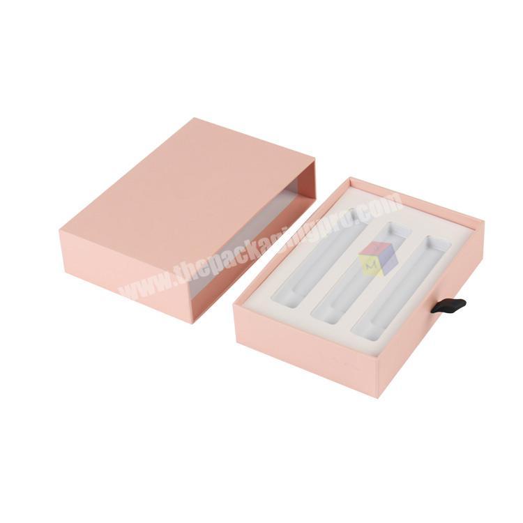 favor pink paper draw box lip gloss pen packaging