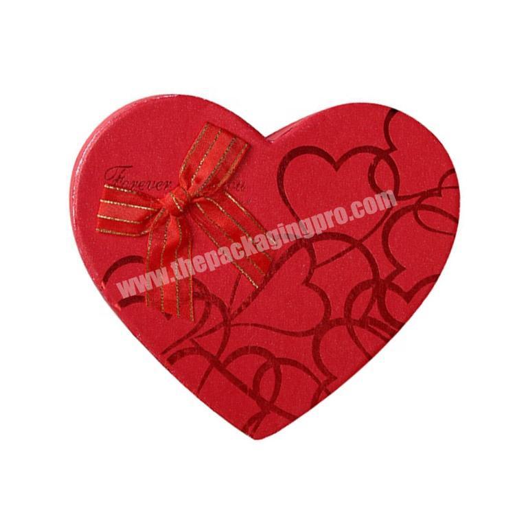 Festival Red Heart Shape Elegant Packaging Box with Ribbon Wholesale Gift Box