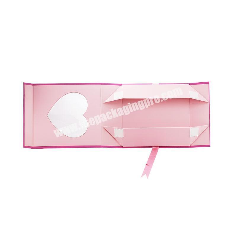 Flap lid packaging cardboard bespoke custom magnetic closure gift box with ribbon