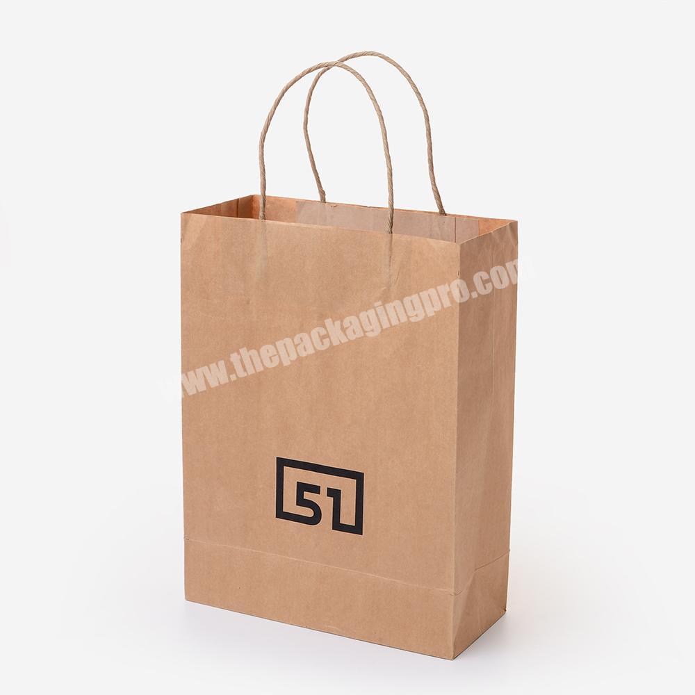 Flat handle customized design shopping gift printed kraft paper bag