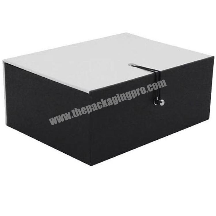 Flip Lid Square Paper Box Hard Paper Gold Gift Box Cardboard Custom Logo Black Red Big Present Box