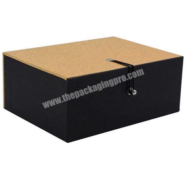 Factory Flip Lid Square Paper Box Hard Paper Gold Gift Box Cardboard Custom Logo Black Red Big Present Box