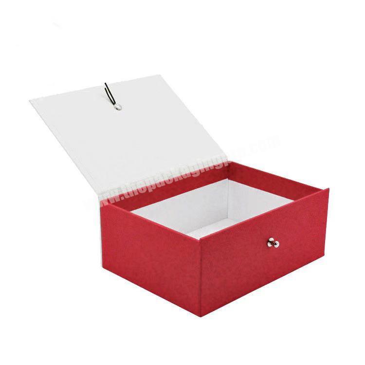 Flip Lid Square Paper Box Hard Paper Gold Gift Box Cardboard Custom Logo Black Red Big Present Box
