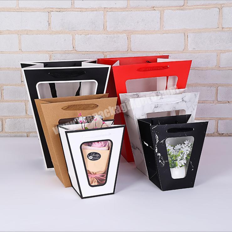 flower delivery box cardboard paper gift bags custom pvc shopping bag